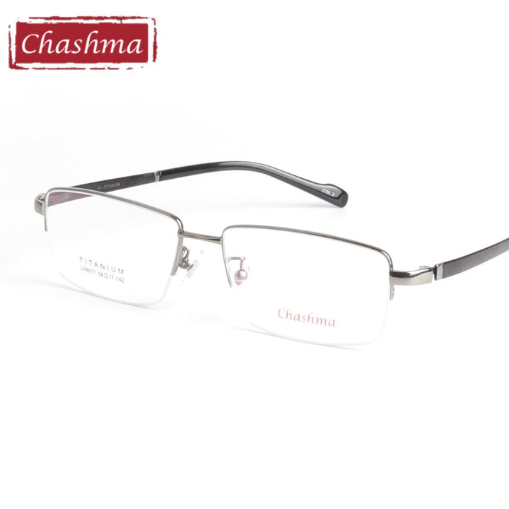 Chashma Ottica Semi Rim Oversized Square Titanium Eyeglasses 8911 Semi Rim Chashma Ottica   