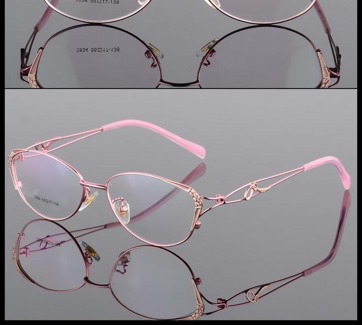 Women's Full Rim Eyeglasses Alloy Frame S2834 Full Rim Bclear   