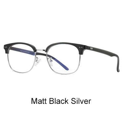 Ralferty Women's Eyeglasses Anti Blue Light Ultra-light TR90 D1821 Full Rim Ralferty Matt Black Silver  