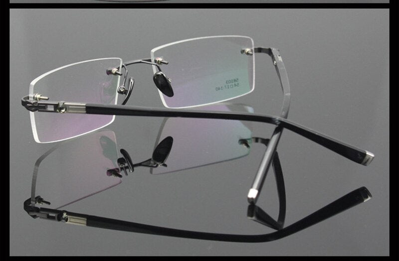 Men's Eyeglasses Rimless Titanium Alloy 1622 Rimless Bolluzzy   