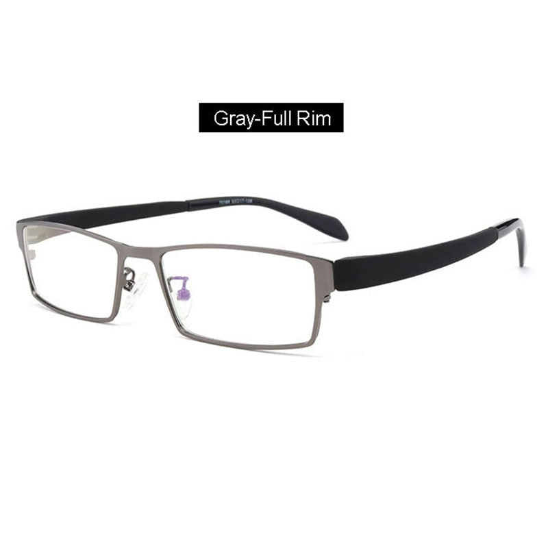 Hotochki Men's Full Rim IP Electroplated Alloy Frame Eyeglasses 1711 Full Rim Hotochki Gray Full-Rim  