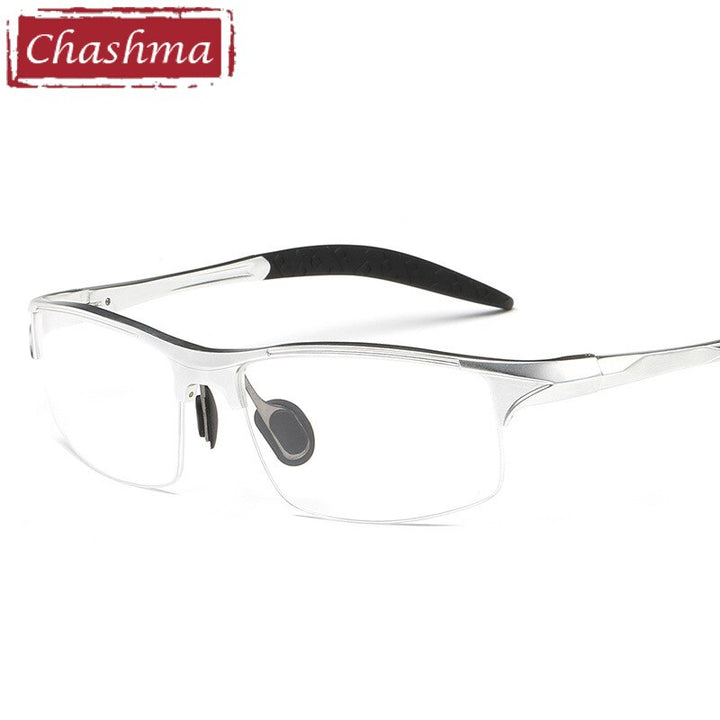 Chashma Ottica Men's Semi Rim Square Aluminum Magnesium Sport Eyeglasses Sport Eyewear Chashma Ottica   