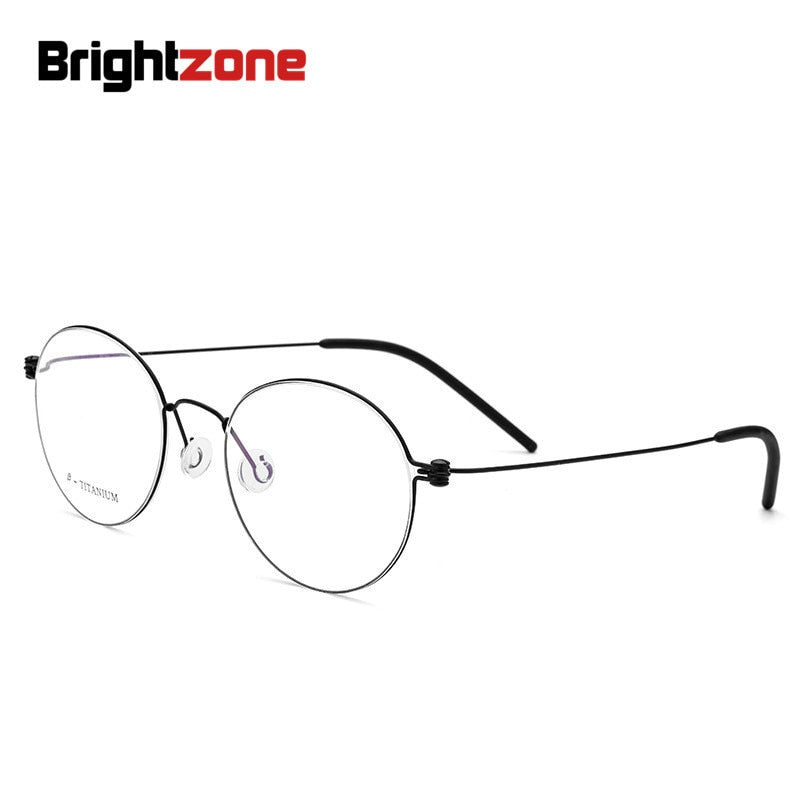 Unisex Eyeglasses Round Titanium Electroplate Korea 9901 Frame Brightzone   