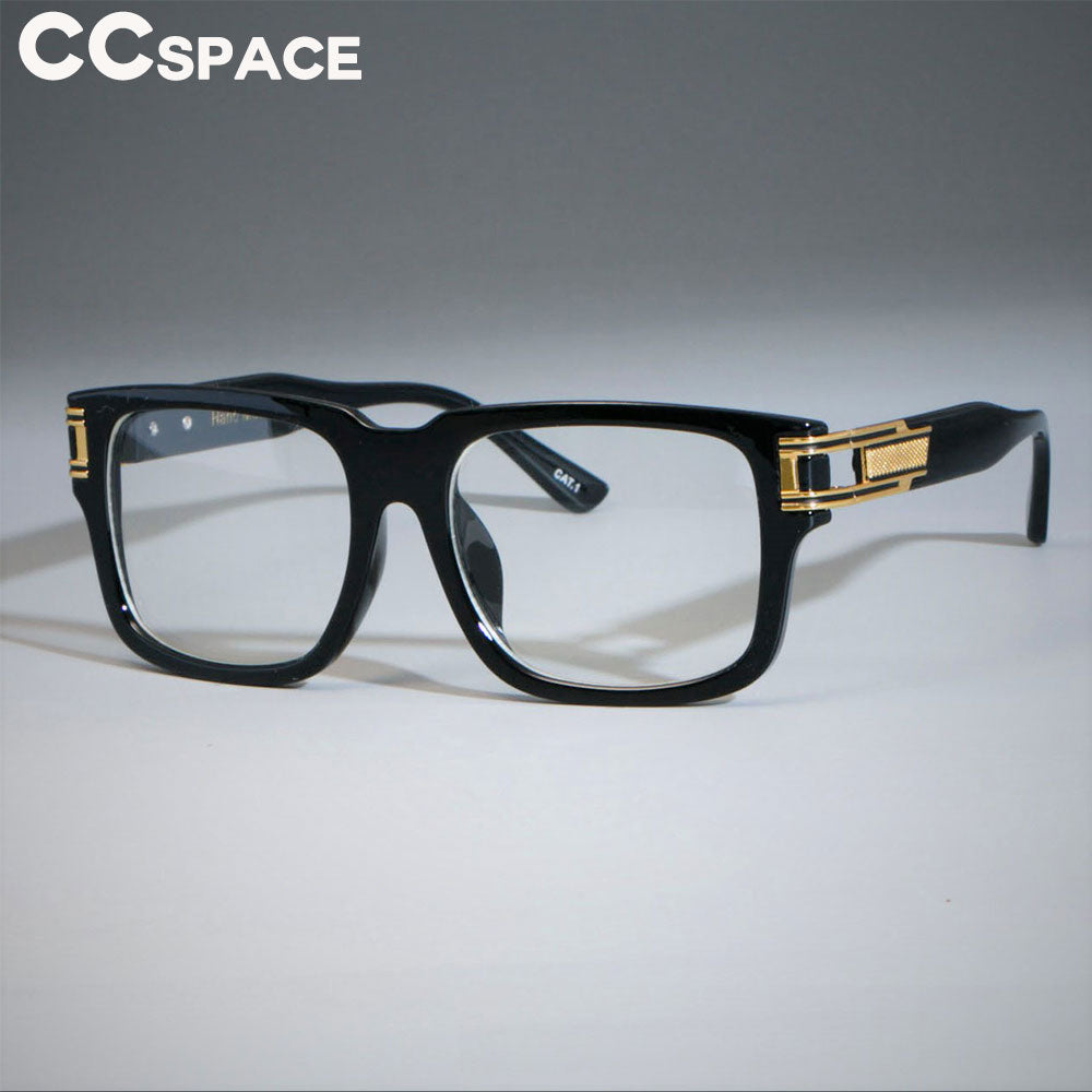 CCSpace Men's Full Rim Oversized Square Resin Frame Sunglasses SU139 Sunglasses CCspace Sunglasses C3 black clear  