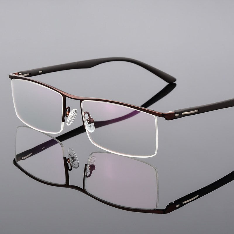 Men's Titanium Alloy Eyeglasses Half Rim Frame P8831 Semi Rim Bclear   