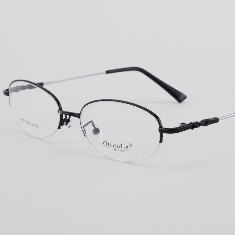 Women's Memory Alloy Semi Rim Frame Eyeglasses 605 Semi Rim Bclear   