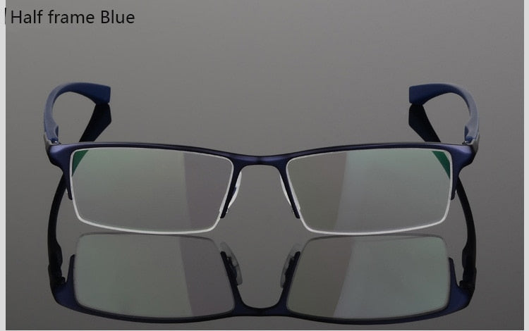 Men's Titanium Alloy Frame Half/Full Rim Eyeglasses 9064 9065 Full Rim Bclear   