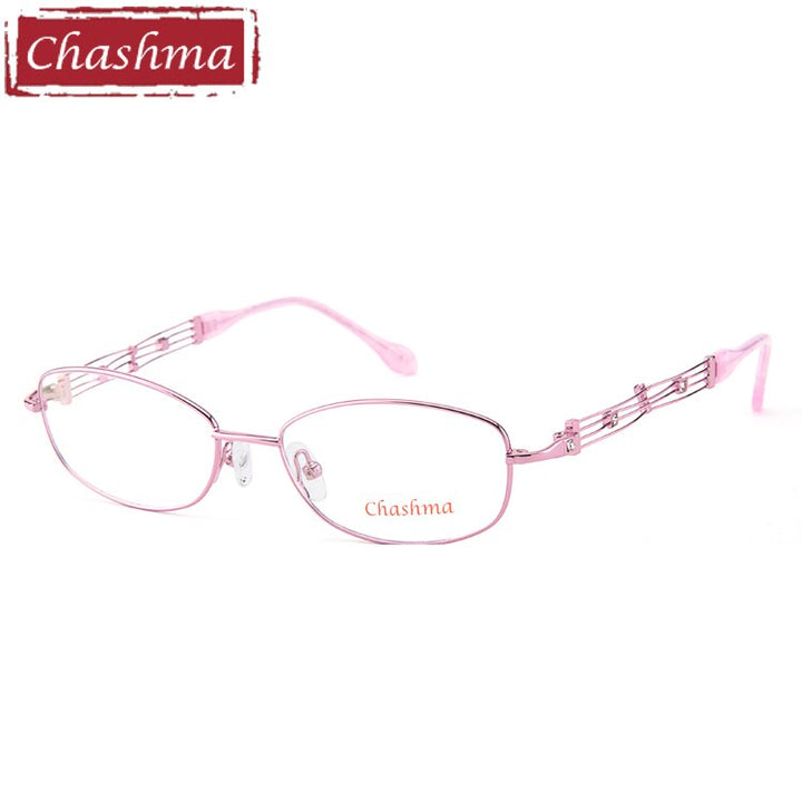 Chashma Ottica Women's Full Rim Oval Alloy Eyeglasses 2528 Full Rim Chashma Ottica Pink  