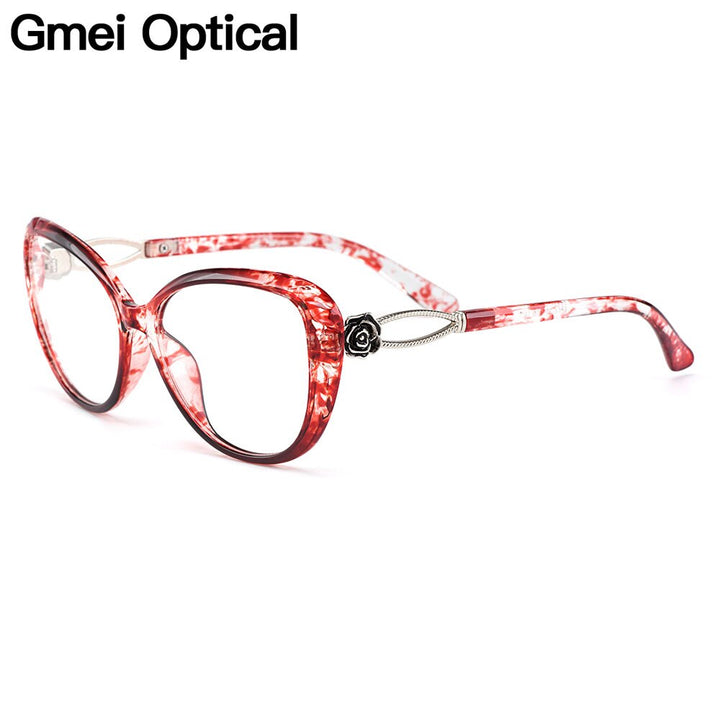 Gmei Women's Eyeglasses Ultra-Light Tr90 Big Frame Cat Eye M1772 Full Rim Gmei Optical   