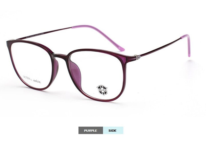 Unisex Eyeglasses Round Frame Ultem 2212 Frame Chashma Purple  