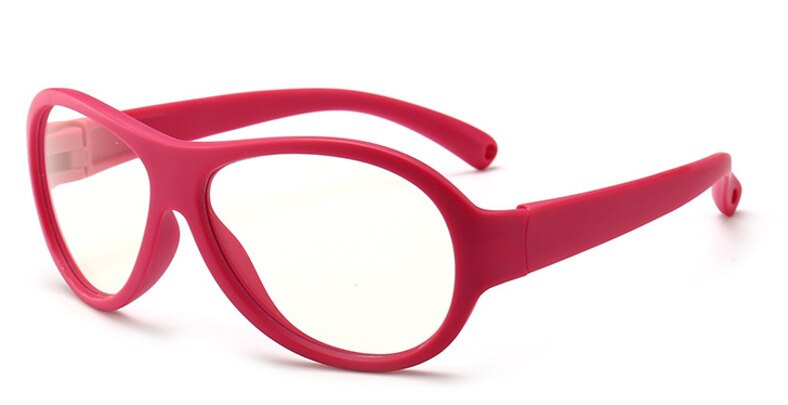 Unisex Children's Round Anti Blue Light Eyeglasses Silica Gel Frame Anti Blue Brightzone Red  