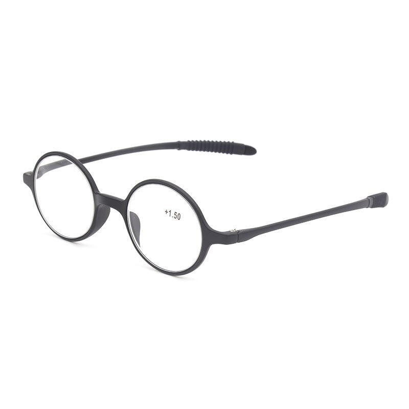 Hotochki Unisex Full Rim Round TR-90 Resin Frame Reading Glasses Lh236 Reading Glasses Hotochki +100 black 