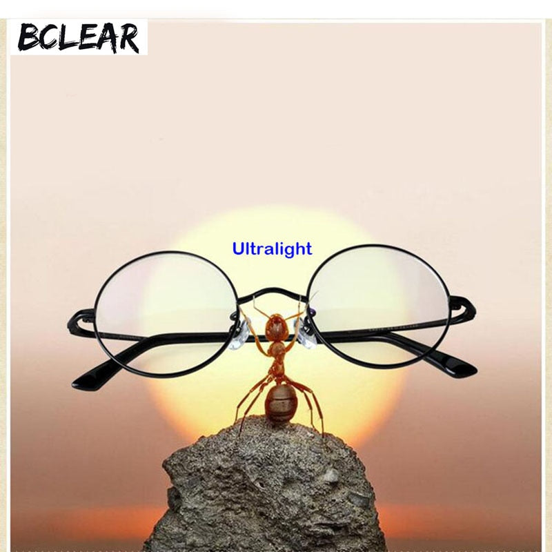 Unisex Full Rim Round Titanium Eyeglasses E8018 Full Rim Bclear   