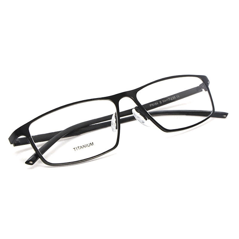 Reven Jate Men's Full Rim Square Titanium Eyeglasses P8184 Full Rim Reven Jate   