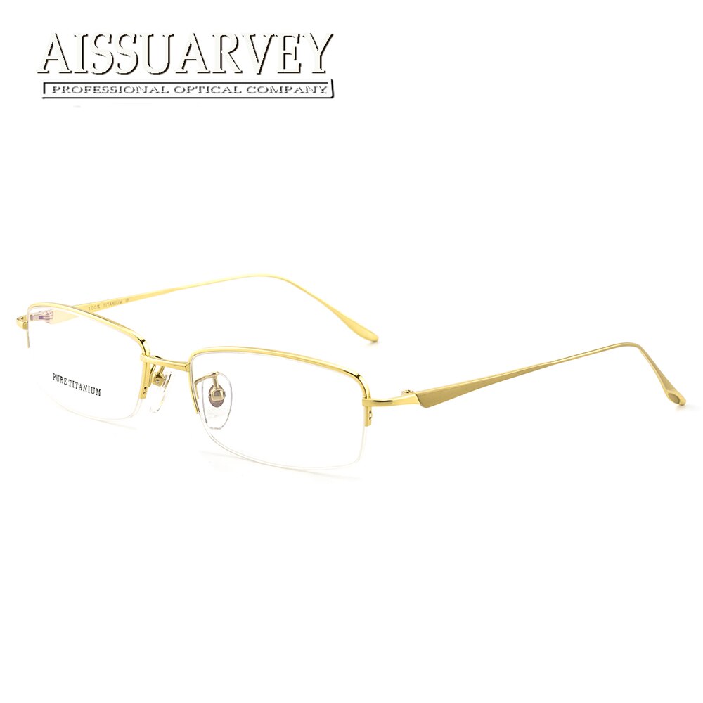 Aissuarvey Men's Semi Rim Titanium Frame Eyeglasses As8272 – FuzWeb