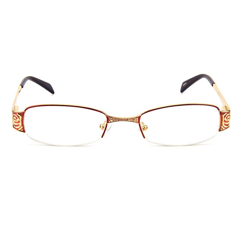 Women's Eyeglasses Rectangular Half-Rim Alloy T8039 Frame Gmei Optical   
