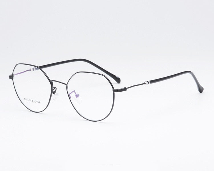 Women's Polygonal Alloy Frame Eyeglasses D844 Frame Bclear   