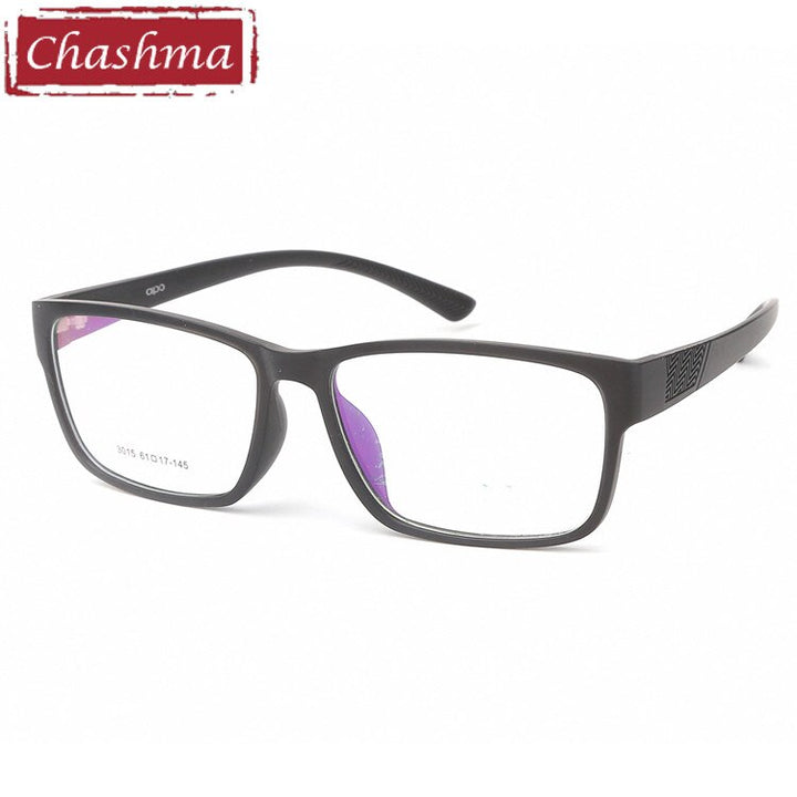 Men's Eyeglasses Super Big Size Frame TR 90 3015 Frame Chashma Bright Black  