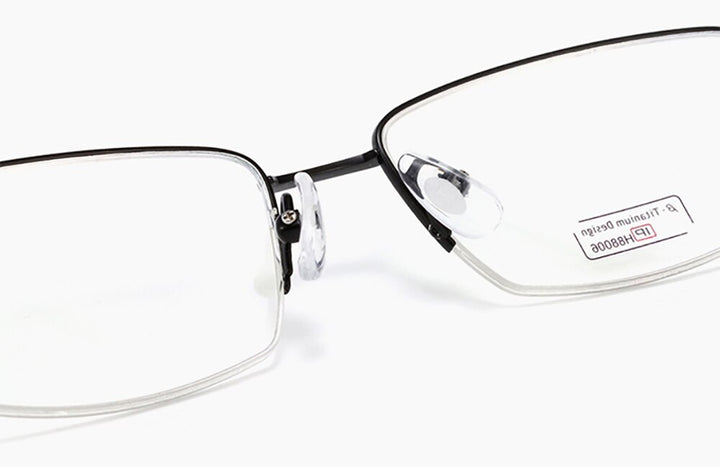 Aissuarvey Unisex Rectangular Semi Rim Titanium Frame Eyeglasses As1880061 Semi Rim Aissuarvey Eyeglasses   