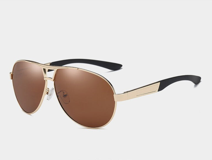 Men's Sunglasses Polarized Frame Alloy Tac P8013 Sunglasses Brightzone Gold Brown  