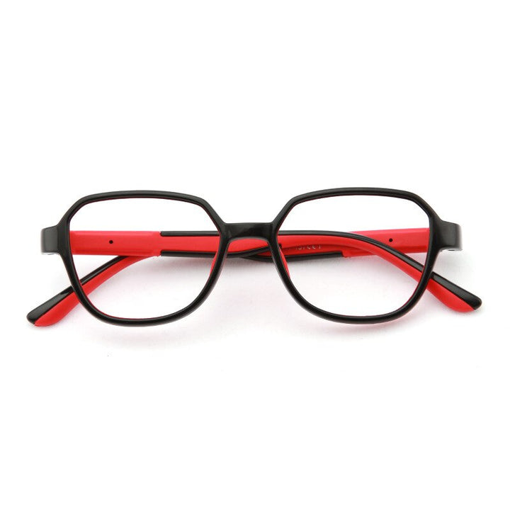Unisex Children's Anti Blue Light Eyeglasses S2027 Anti Blue Brightzone Black  Red  