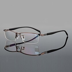 Men's Reading Glasses Anti-reflective Alloy Cr39 56170 Reading Glasses Brightzone Far 0 Near ADD 100 gun gray color frame 