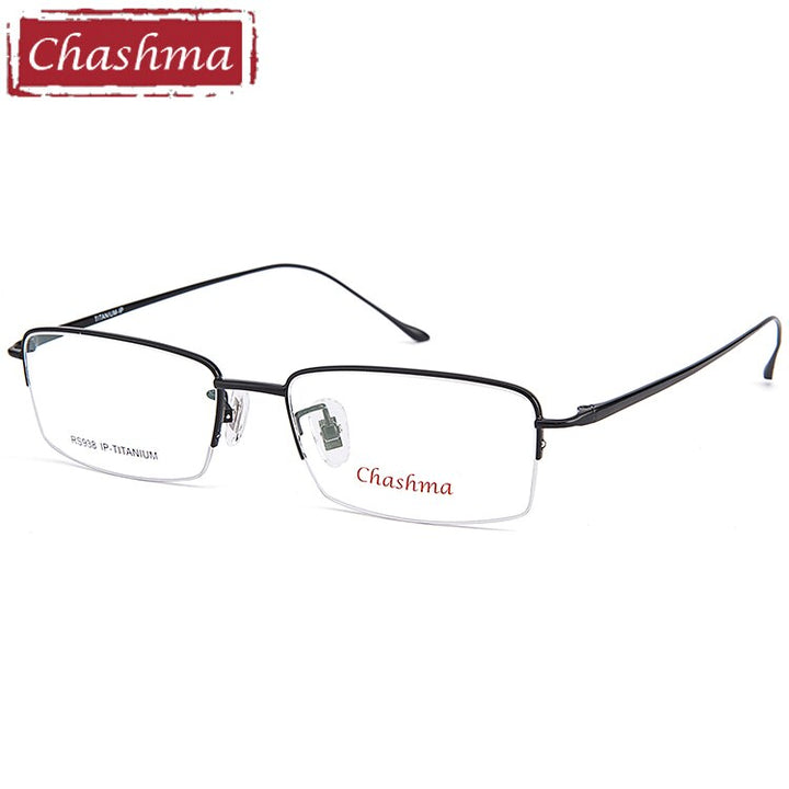 Mens Eyeglasses Pure Titanium 938 Frame Chashma Black  