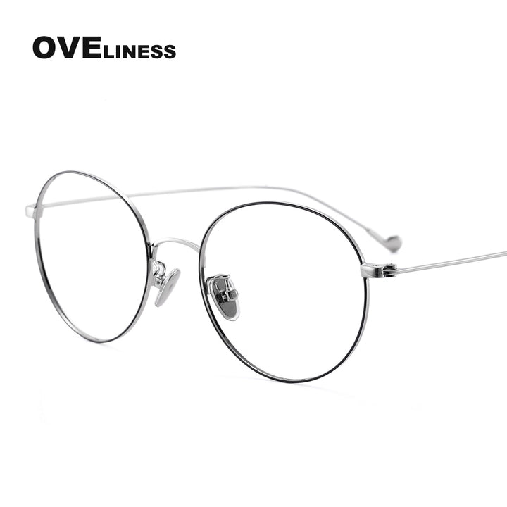 Oveliness Women's Full Rim Round Alloy Eyeglasses 2681 Full Rim Oveliness black silver  