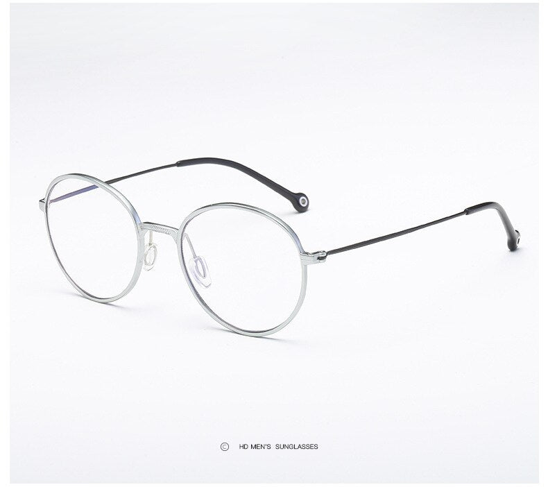 Unisex Eyeglasses Full Frame Round Anti Blue Light Th0003 Anti Blue Brightzone silver  