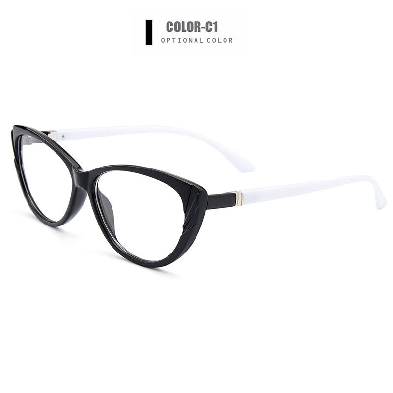 Women's Eyeglasses Cat Eye Ultra-Light Tr90 Plastic M1606 Frame Gmei Optical C1  