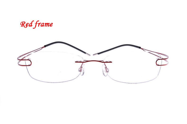 Unisex Eyeglasses Ultra-light Titanium Rimless 4022 Rimless Brightzone Red  