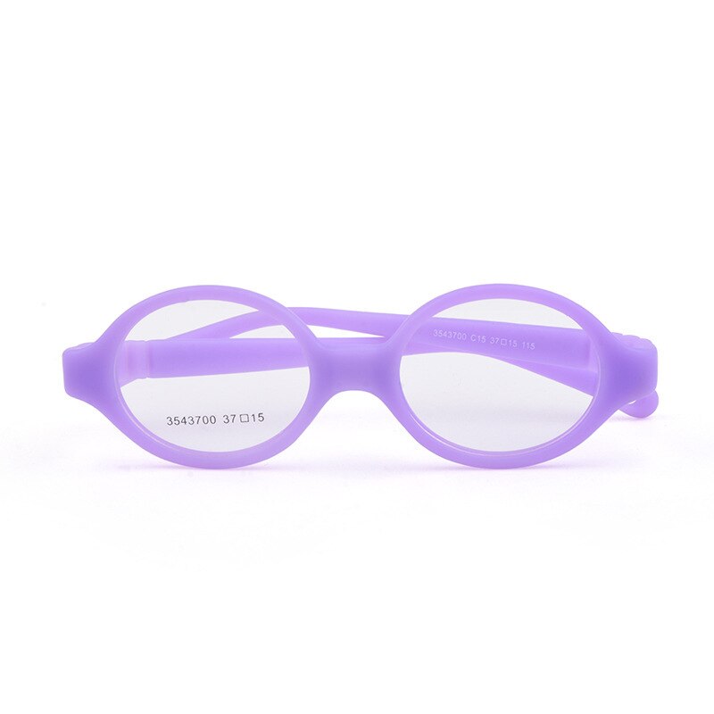 Unisex Children's Round Eyeglasses Plastic Titanium Frame 3543700 Frame Brightzone C15 purple  