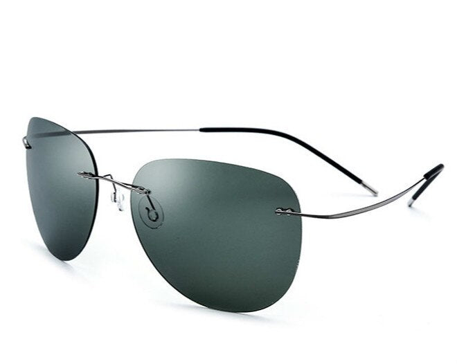 Men's Sunglasses Flexible Titanium Pilot Polarized Rimless Sunglasses Brightzone Default Title  