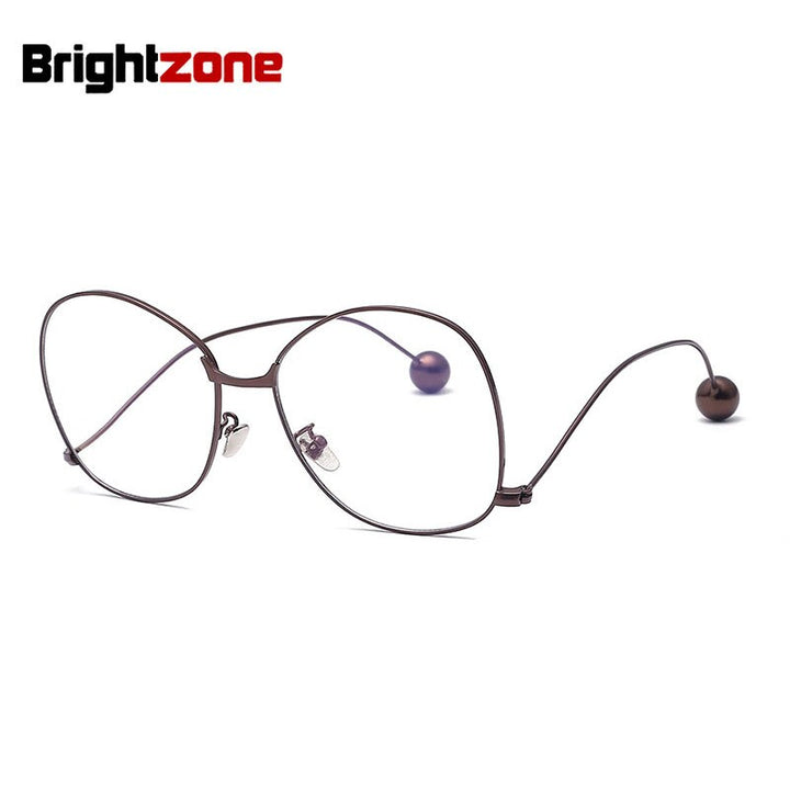 Women's Eyeglasses Round Metal Frame Alloy 1069 Frame Brightzone Bronze  