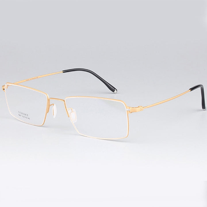 Men's Eyeglasses B Titanium Frame Light 5807 Frame Chashma Gold  