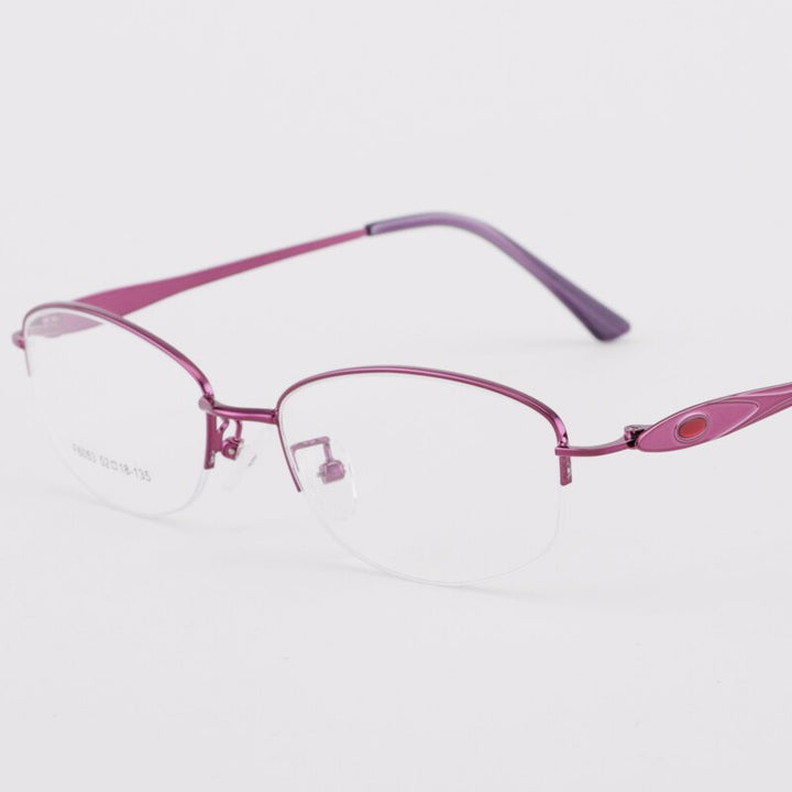 Women's Semi Rim Alloy Frame Eyeglasses 6053 Semi Rim Bclear   