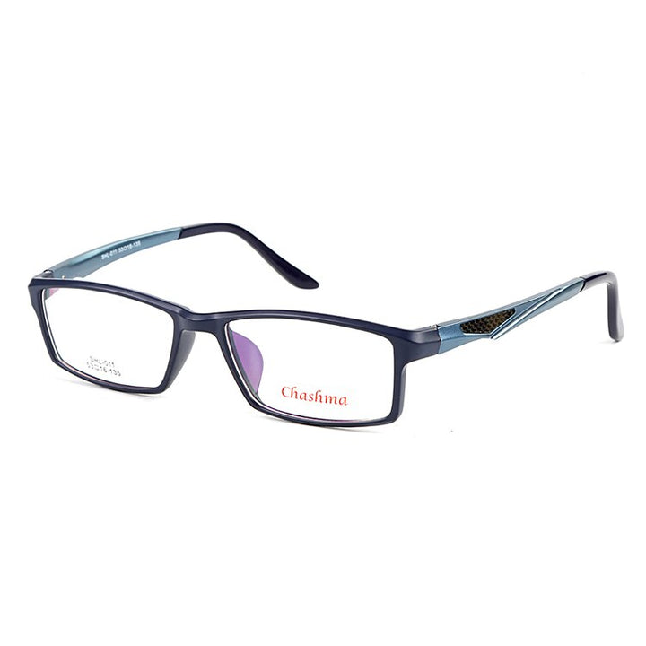 Chashma Ottica Men's Full Rim Square Tr 90 Aluminum Magnesium Sport Eyeglasses 011 Sport Eyewear Chashma Ottica Blue  