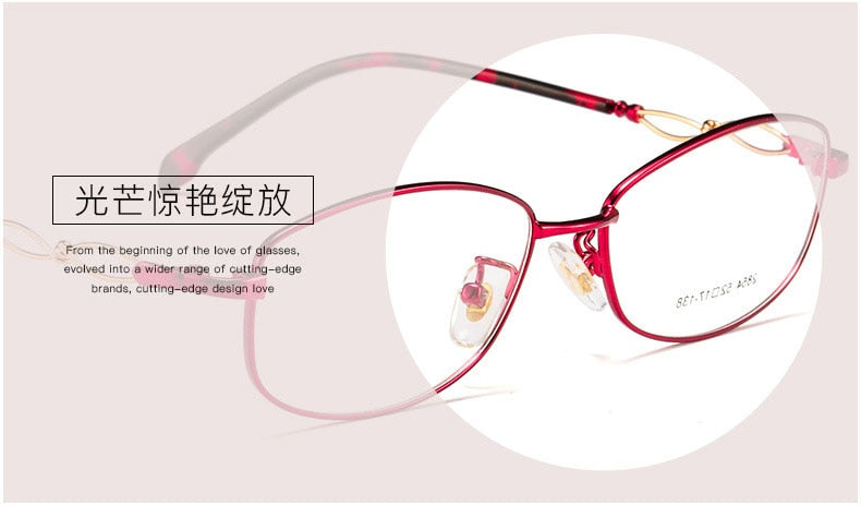 Women's Full Rim Oval Eyeglasses Alloy Frame 2854 Full Rim Bclear   