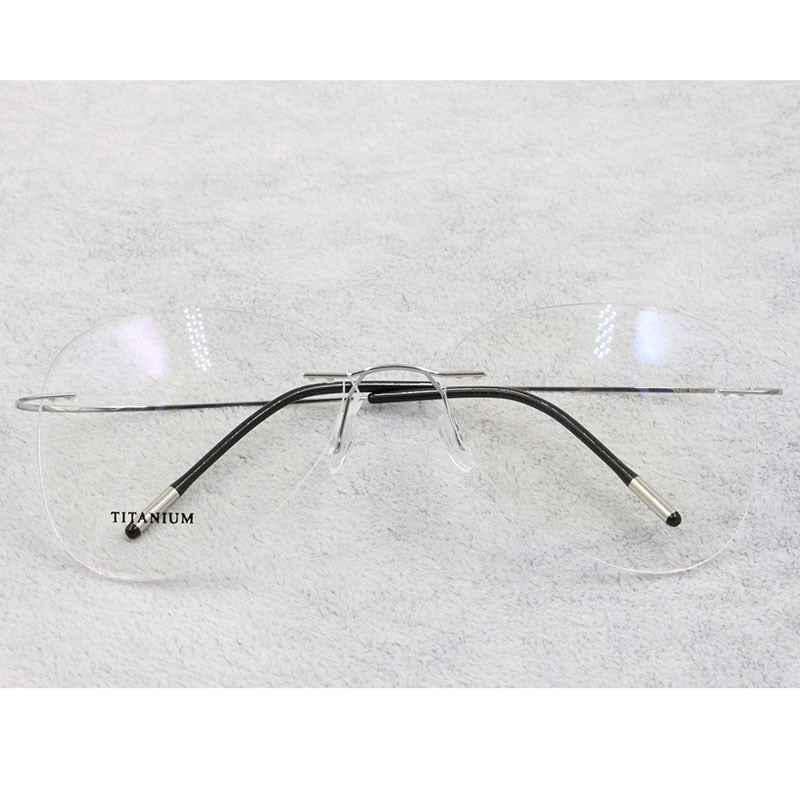 Unisex Titanium Rimless Frame Eyeglasses P9961 Rimless Bclear   