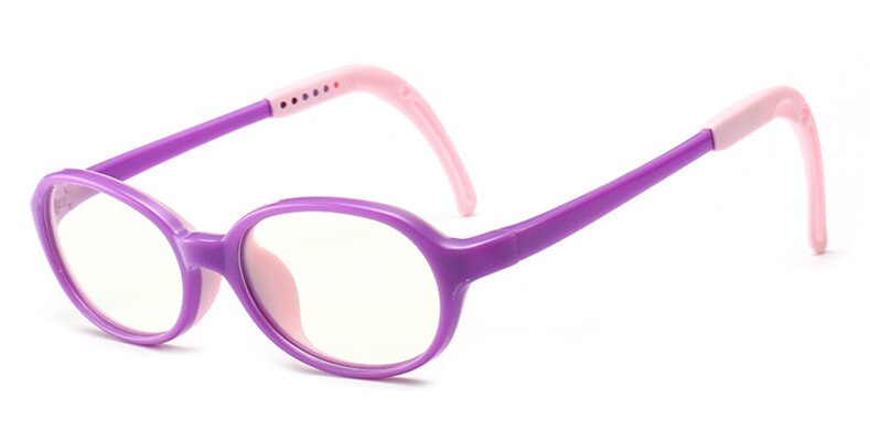 Unisex Children's Anti Blue Light Round Eyeglasses S2001 Anti Blue Brightzone Purple  