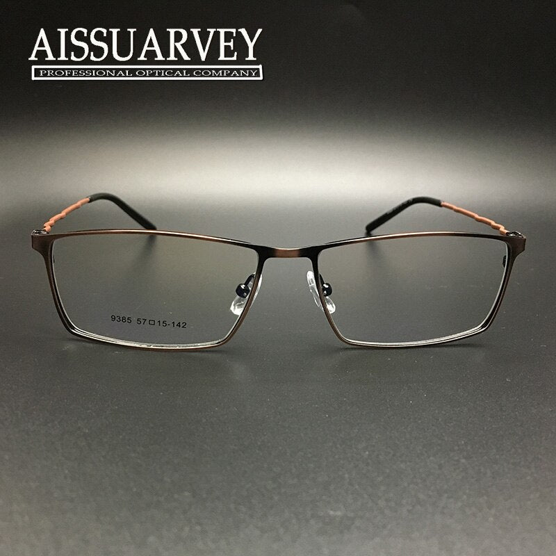 Men's Eyeglasses Square Alloy 16g Frame 9385 Frame Bolluzzy Brown  