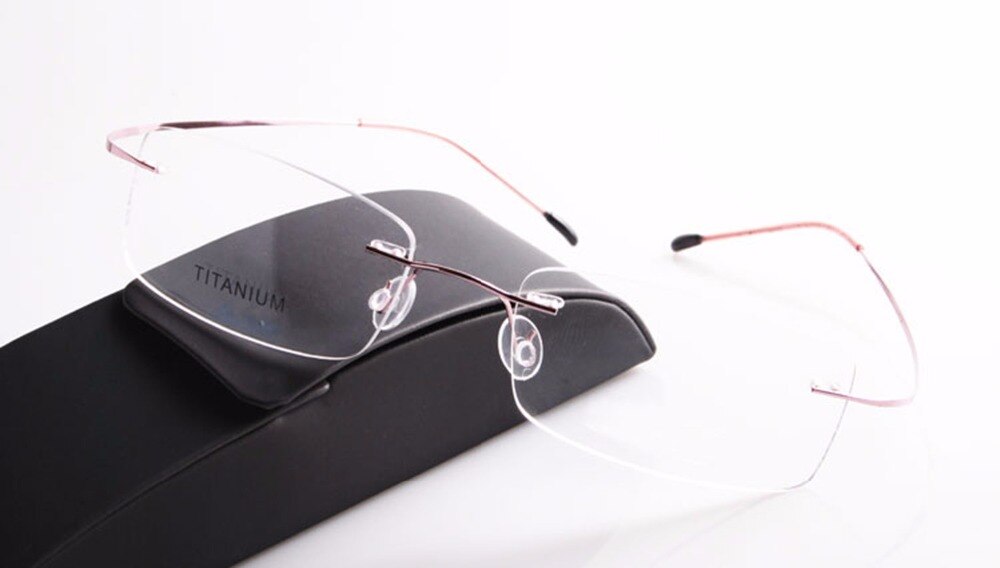 Unisex Eyeglasses Titanium Rimless Frame 637 Rimless Chashma pink  