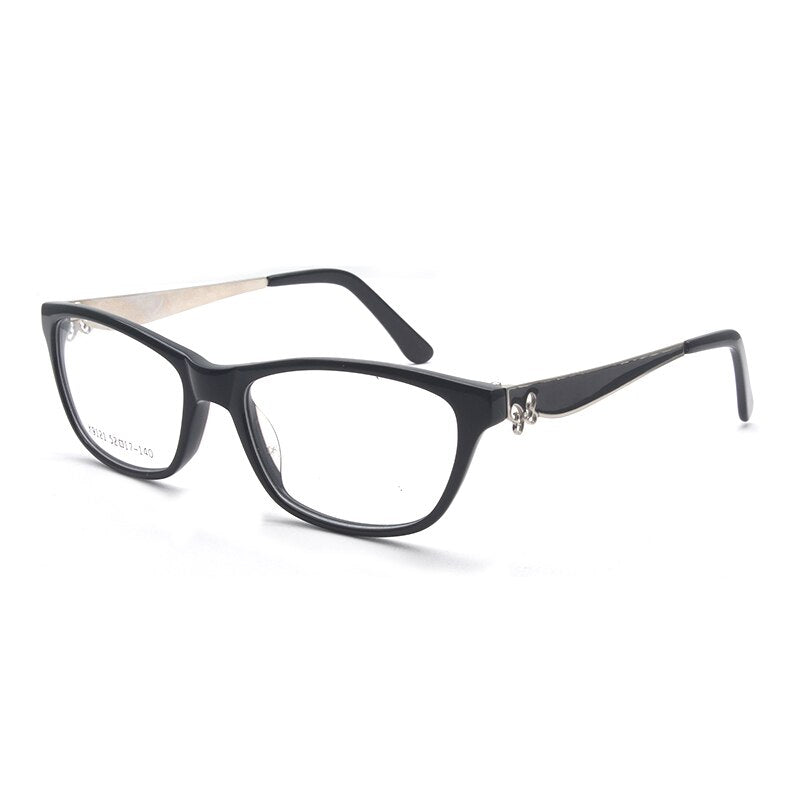 Reven Jate K9121 Acetate Full Rim Flexible Eyeglasses Frame For Men And Women Eyewear Frame Spectacles Full Rim Reven Jate black  