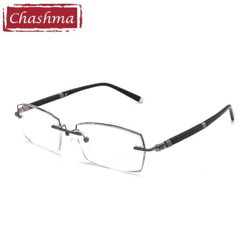 Men's Eyeglasses 88025 Rimless Alloy Rimless Chashma Gray  
