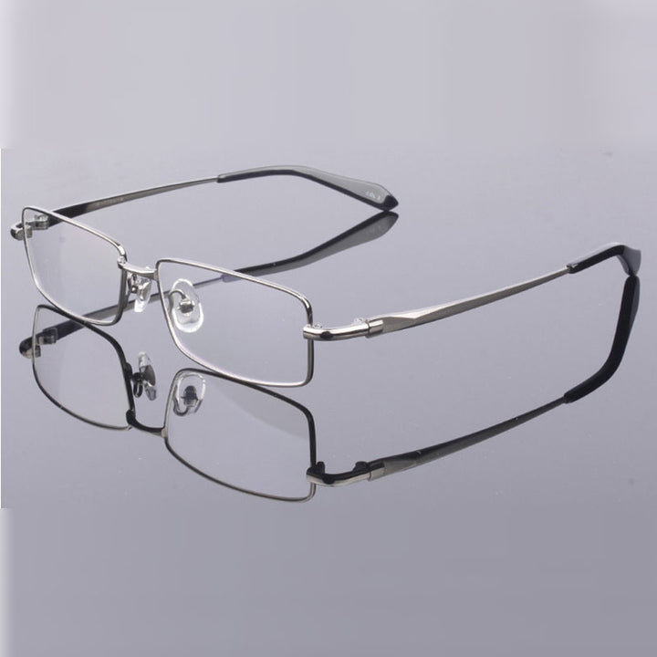 Hotochki Men's Full Rim Rectangular Titanium Frame Eyeglasses 2256 Full Rim Hotochki gray  