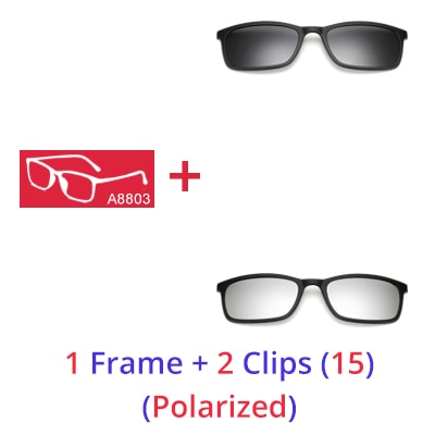 Ralferty Polarized Sunglasses Men Women 5 In 1 Magnetic Clip On Glasses Tr90 Eyewear Frames Eyeglass 8803 Clip On Sunglasses Ralferty 1 Frame 2 Clips 15 Matt Black Frame 