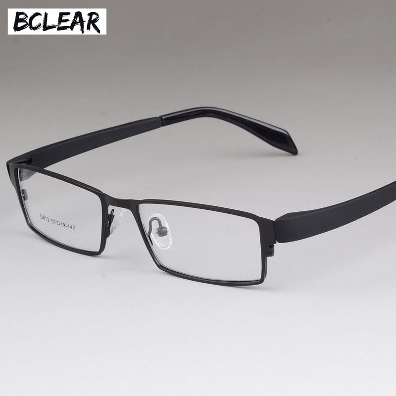 Men's Titanium Alloy Eyeglasses Full Rim Frame Sd812 Full Rim Bclear black  