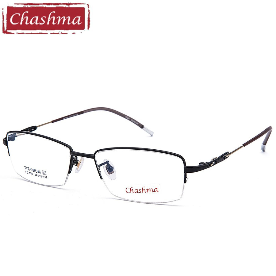 Chashma Ottica Men's Semi Rim Square Titanium Eyeglasses 090 Semi Rim Chashma Ottica   