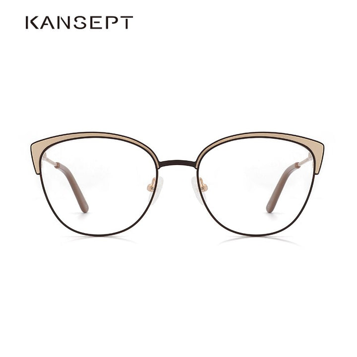 Kansept Women's Full Rim Cat Eye Stainless Steel Frame Eyeglasses Kl8388 Full Rim Kansept   