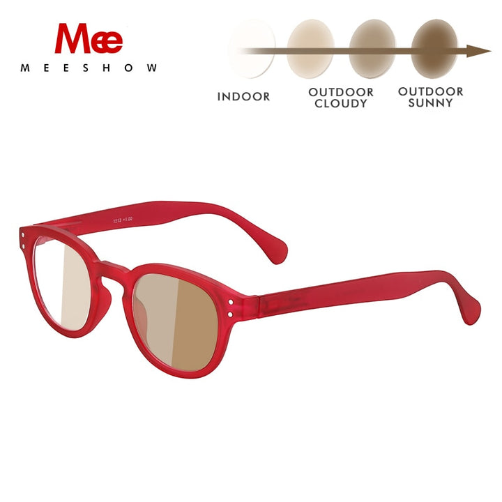 Women's Sunglasses Photochromic Reading Glasses Myopia Reading Glasses MeeShow 0 Red Photo Brown 